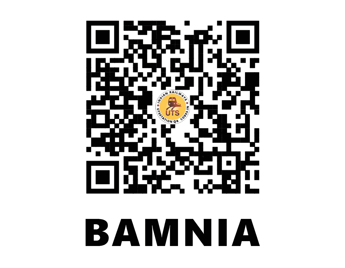 UTS QR Code for BAMNIA - BMI - WR (MADHYA PRADESH)